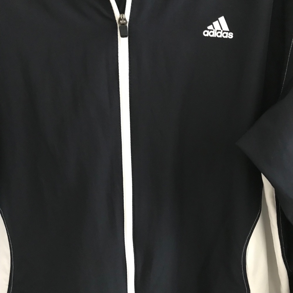 adidas Black and White Performance Zip Jacket - Picture 3 of 4